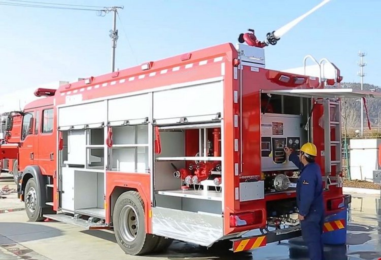 MAN 5Ton Water Foam Fire Truck (3)