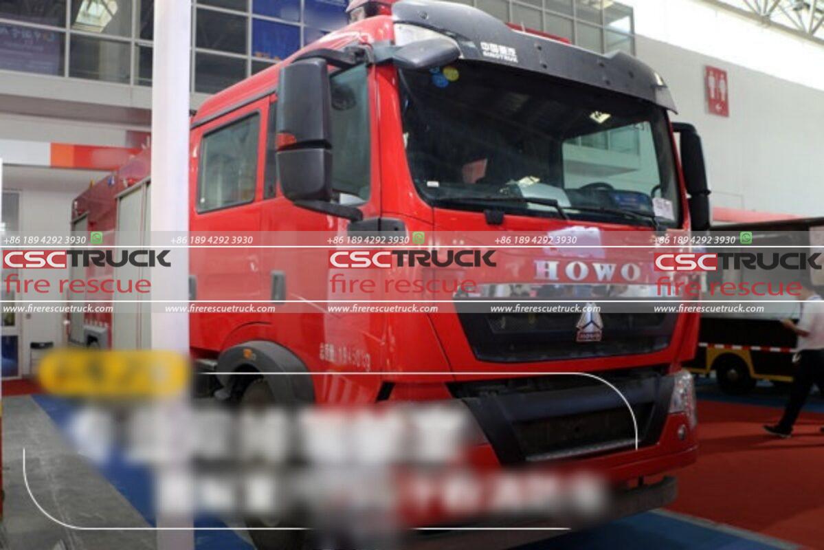 Professional Double-row Cab, HOWO T5G 4x2 Dry Powder Fire Truck