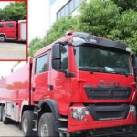 Specializes in Extinguishing Oil Fires, the Sinotruk HOWO TX 8X4 EURO VI Double-row Foam Fire Truck