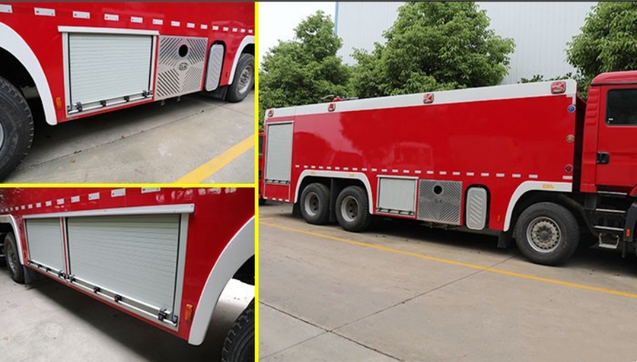 Specializes in Extinguishing Oil Fires, the Sinotruk HOWO TX 8X4 EURO VI Double-row Foam Fire Truck (5)