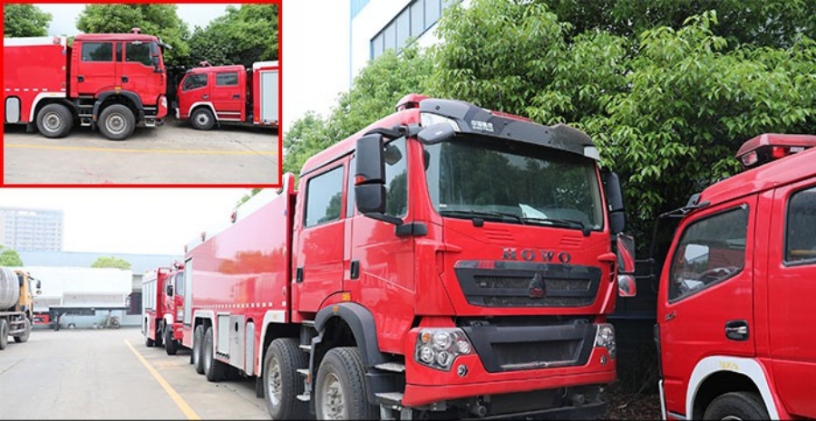 Specializes in Extinguishing Oil Fires, the Sinotruk HOWO TX 8X4 EURO VI Double-row Foam Fire Truck