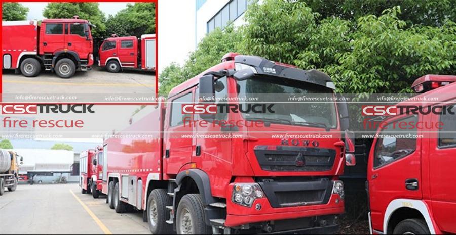 Specializes in Extinguishing Oil Fires, the Sinotruk HOWO TX 8X4 EURO VI Double-row Foam Fire Truck