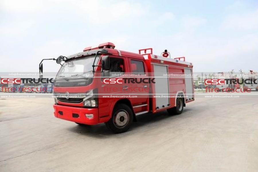 Dongfeng Captain EURO VI Double-Row 5CBM Foam Fire Truck, Stylish and Powerful!