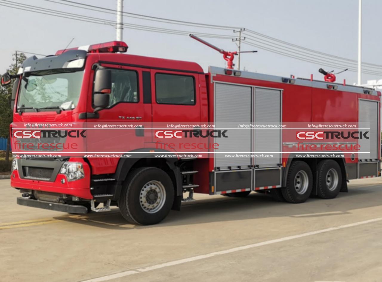 HOWO 11 CBM Water Dry Powder Foam Fire Truck