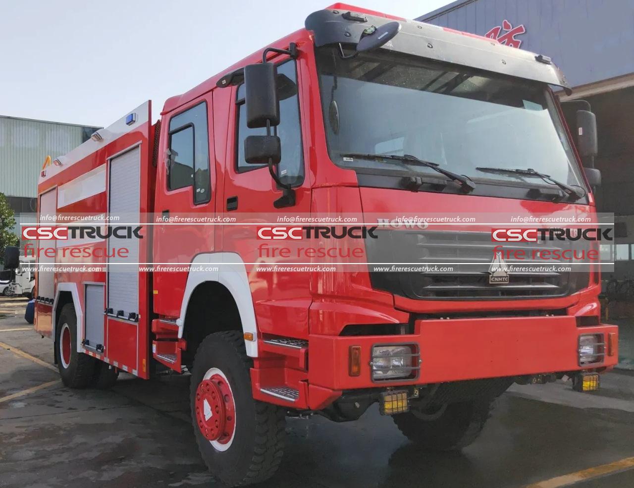 HOWO 4x4 8000L Water Foam Tanker Fire Truck (2)