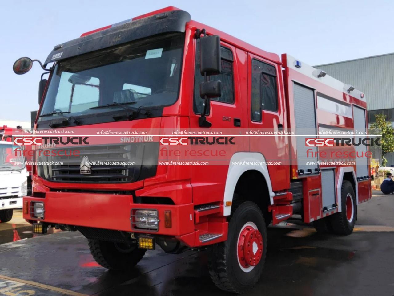 HOWO 4x4 8000L Water Foam Tanker Fire Truck
