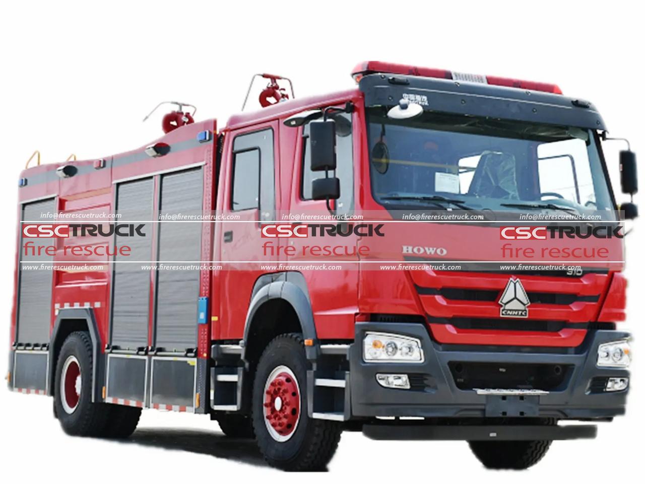 HOWO 7000L Dry Powder and Water Foam Fire Truck (3) HOWO 7000L Dry Powder and Water Foam Fire Truck (3)