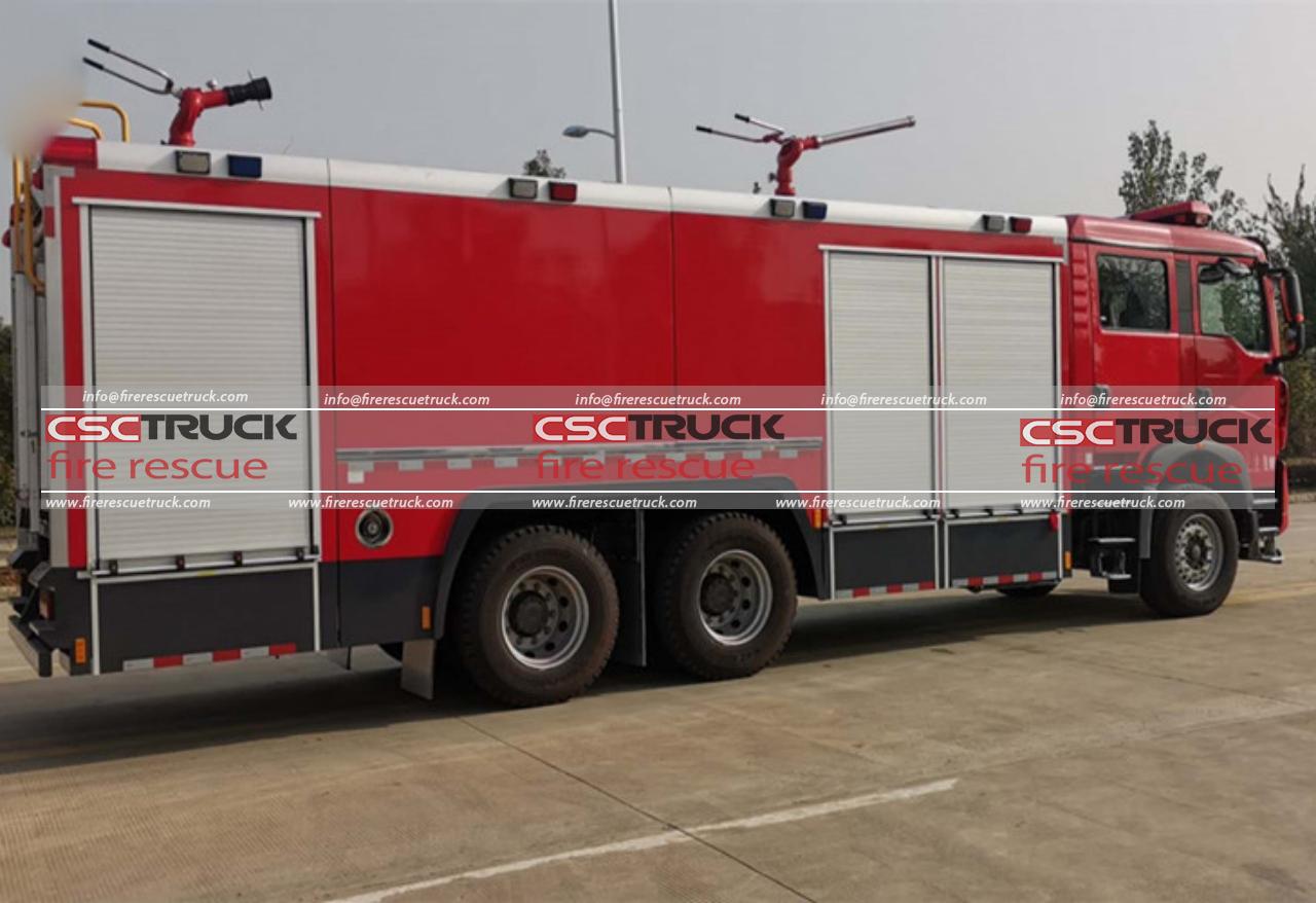 HOWO 11 CBM Water Dry Powder Foam Fire Truck (3)