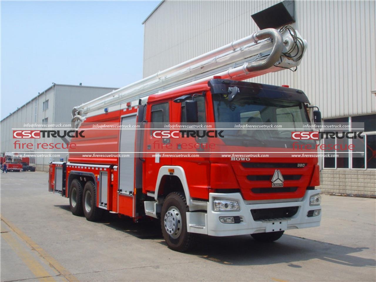 HOWO 25M Water Foam Tower Fire truck (2)