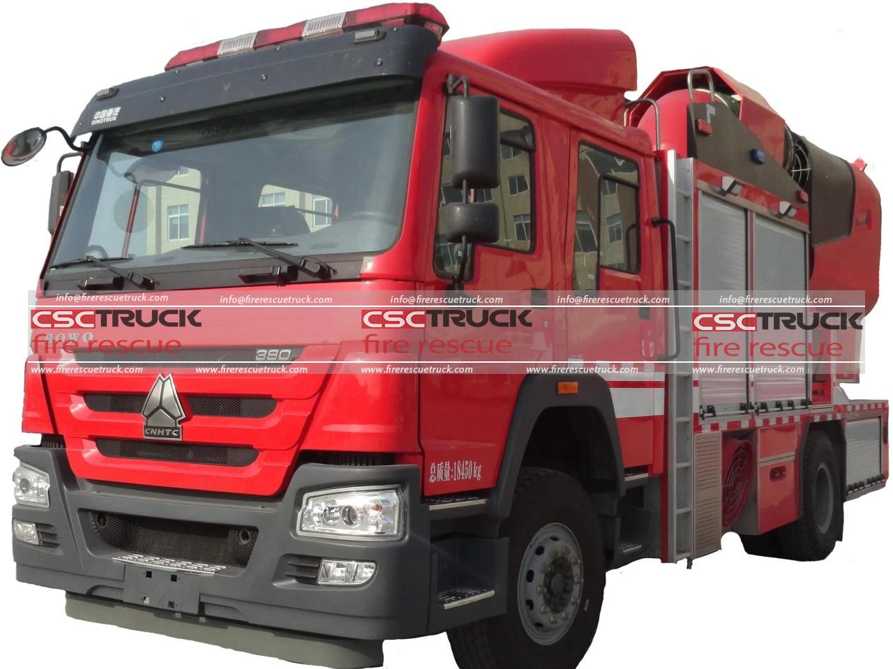 HOWO 60M Mobile Smoke Exhaust Fire Truck